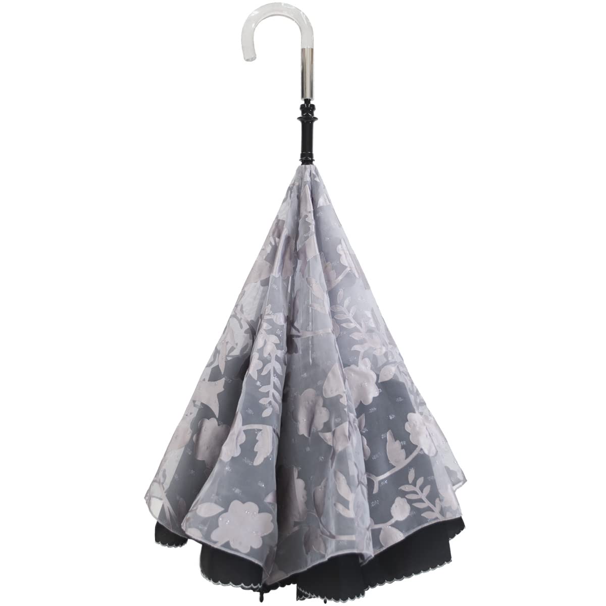 

saKASA Нарядный перевернутый зонт из ткани для солнечной и дождливой погоды, длинный, перевернутого сложения, защищает от УФ-лучей, суперводонепроницаемый, идеален как милый