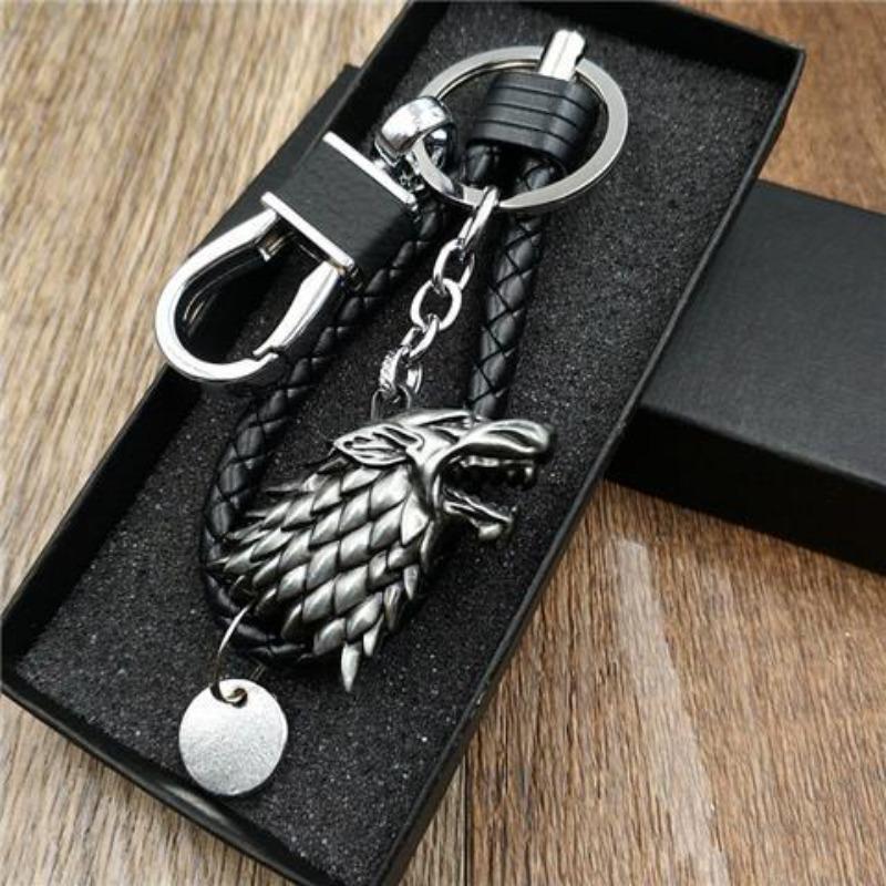New Game Of Thrones Keychains Stark Wolf Head Dragon Badge Keychain Keyring Llaveros Of Movie Gifts For Friends