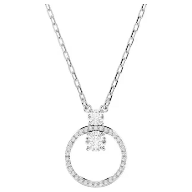 Swarovski Constella Classic Round Paved Necklace Women necklace White 5692261 Box (Random Color)
