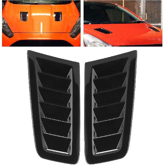 Hood Vents, 2Pcs Universal Car Hood Vent Wear Bonnet Vents Practical Engine Hood Vents for Focus RS MK2 (Glossy Black)