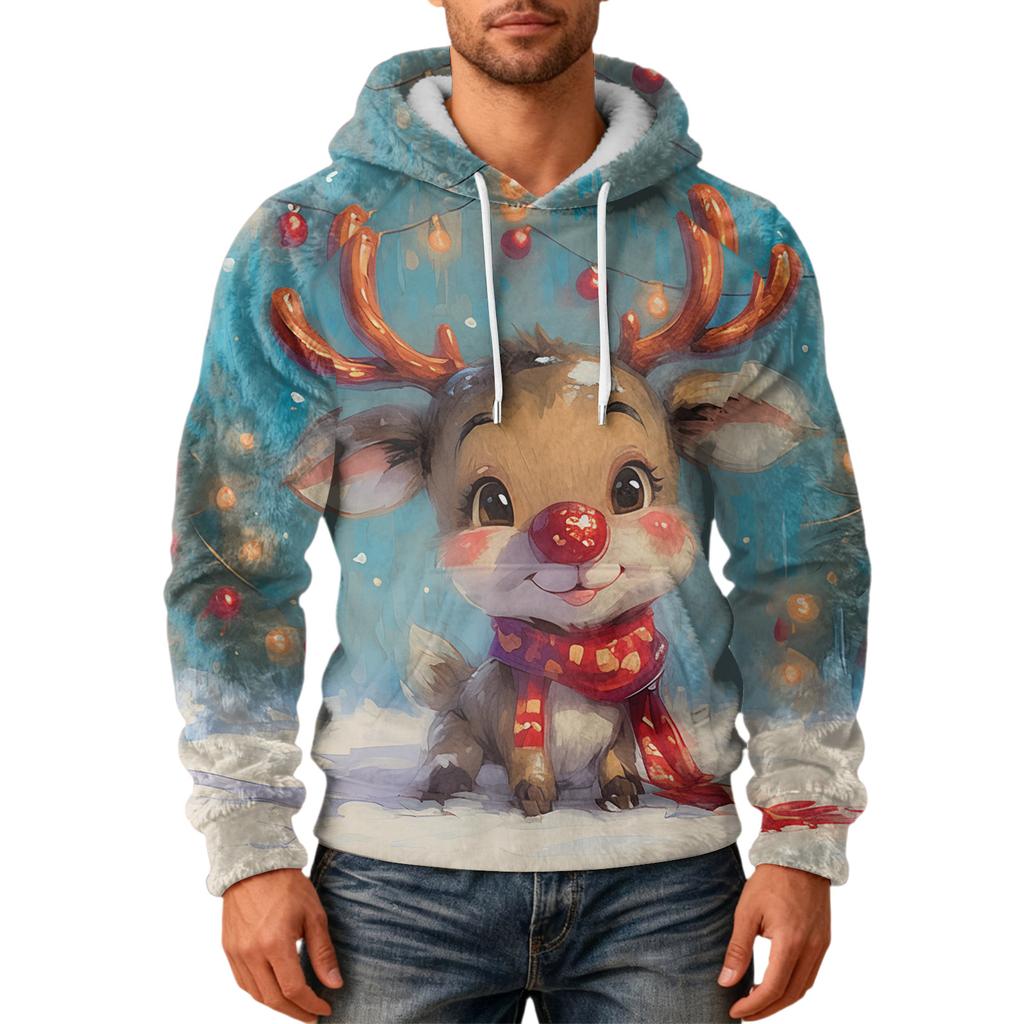 Herrenmode Freizeit Kapuzenpullover Kapuze Plüsch Lange Ärmel