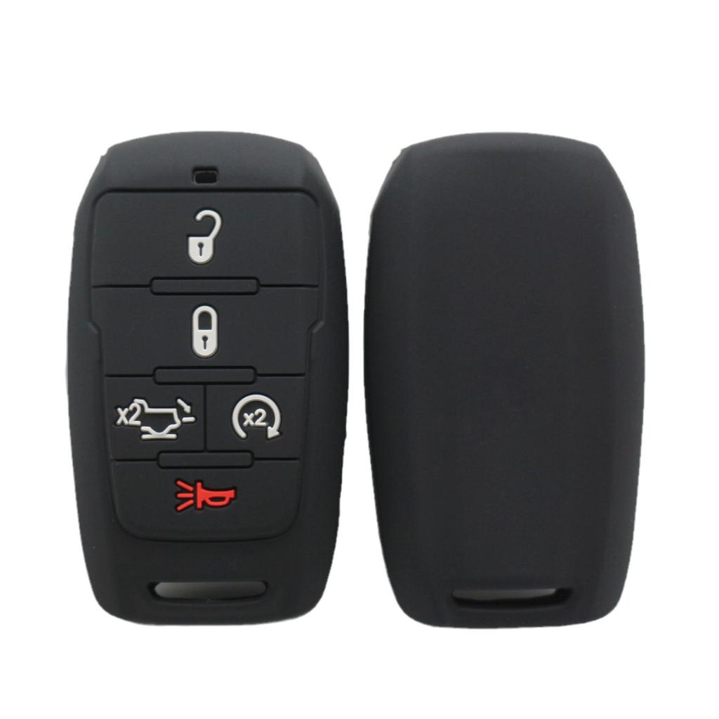 Silicone Key Case For Ram 1500 Dt / Trx / 2500 3500 Hd -, Soft Rubber Key Fob Cover Anti-Drop Protector 4/5/6 Buttons