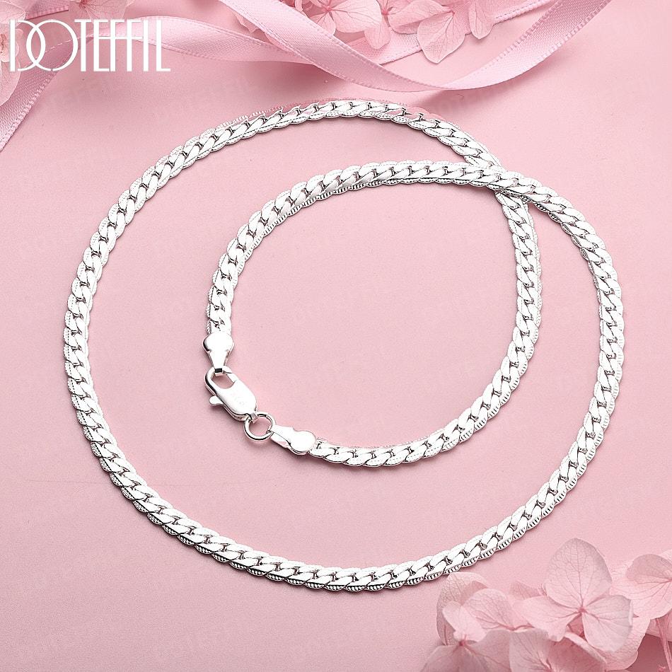 925 Sterling Silver Wedding Gift Jewelry Side Chain Necklace Fashion Jewelry