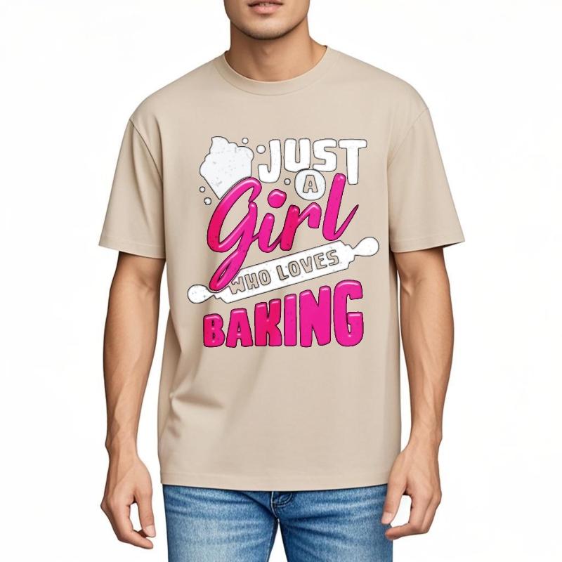 Unisexs Tshirt New Arrived Unisex Summer T Shirt Plus Size Just A Girl Who Loves Baking Basic Boys Tee Shirt Solid Color Tshirt