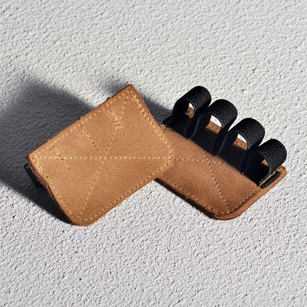Leather Palm Protection Anti-Skid Fitness Hand Gloves for 1Pair Pull-Ups Training