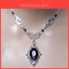 Viktorianische Gothic Halskette Mit Tief Lila Glas Edelstein Legierung Anhänger Für Frauen