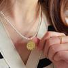White Lily Same Freshwater Pearl Necklace Women'S Niche Round Brand Comet Design Sense Clavicle Chain Devil'S Eye Necklace