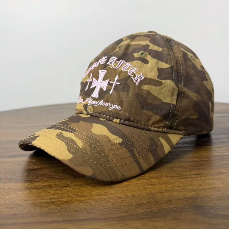 American summer plaid quick-drying camouflage baseball cap for men and women couples fashion trend versatile cool handsome sun hat