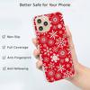 Red Christmas Snowflakes Phone Case Compatible with iPhone 14 Pro Max, Aesthetics Christmas Snowflakes Silicone Shockproof TPU Bumper Protective