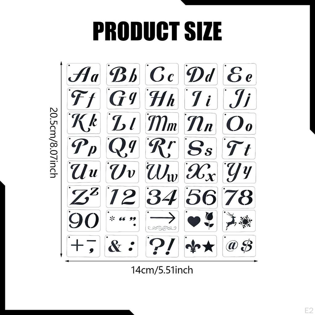 40 Stück Buchstaben Schablonen Alphabet Zeichenvorlagen zum Nachzeichnen Scrapbook Tagebuch