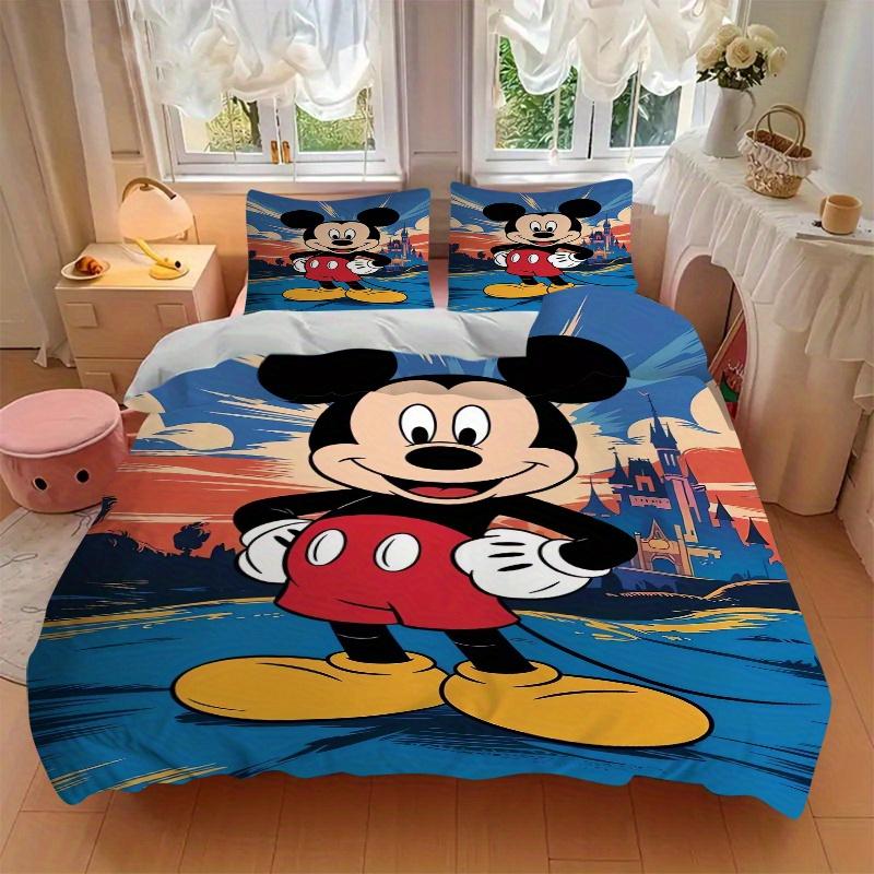 3pcs Mickey Design Disney Bedding Set, Includes Quilt Cover and Pillowcases, Suitable for All Seasons, Machine Washable, Ideal Gift for Fami