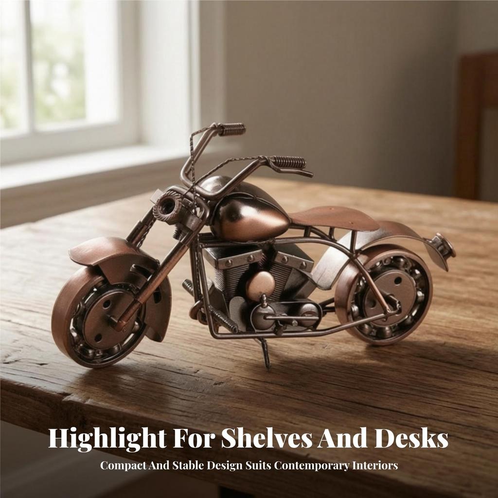 Retro Model Motocykla Figurka Przemysłowego Motocykla Rękodzieło na Półkę