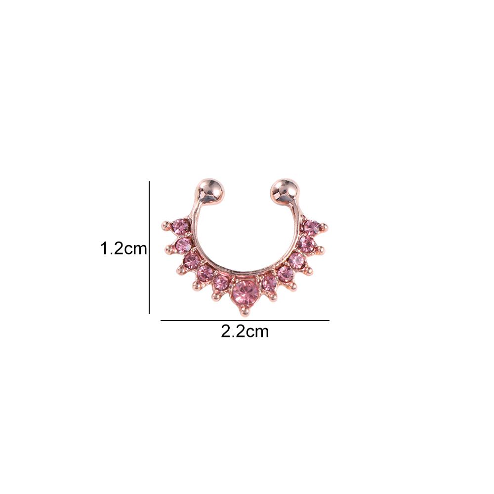 Trendy Unisex Geometric Rhinestone Simple Punk Bear Nose Cuff Fake Nose Ring Body Jewelry Nose Stud