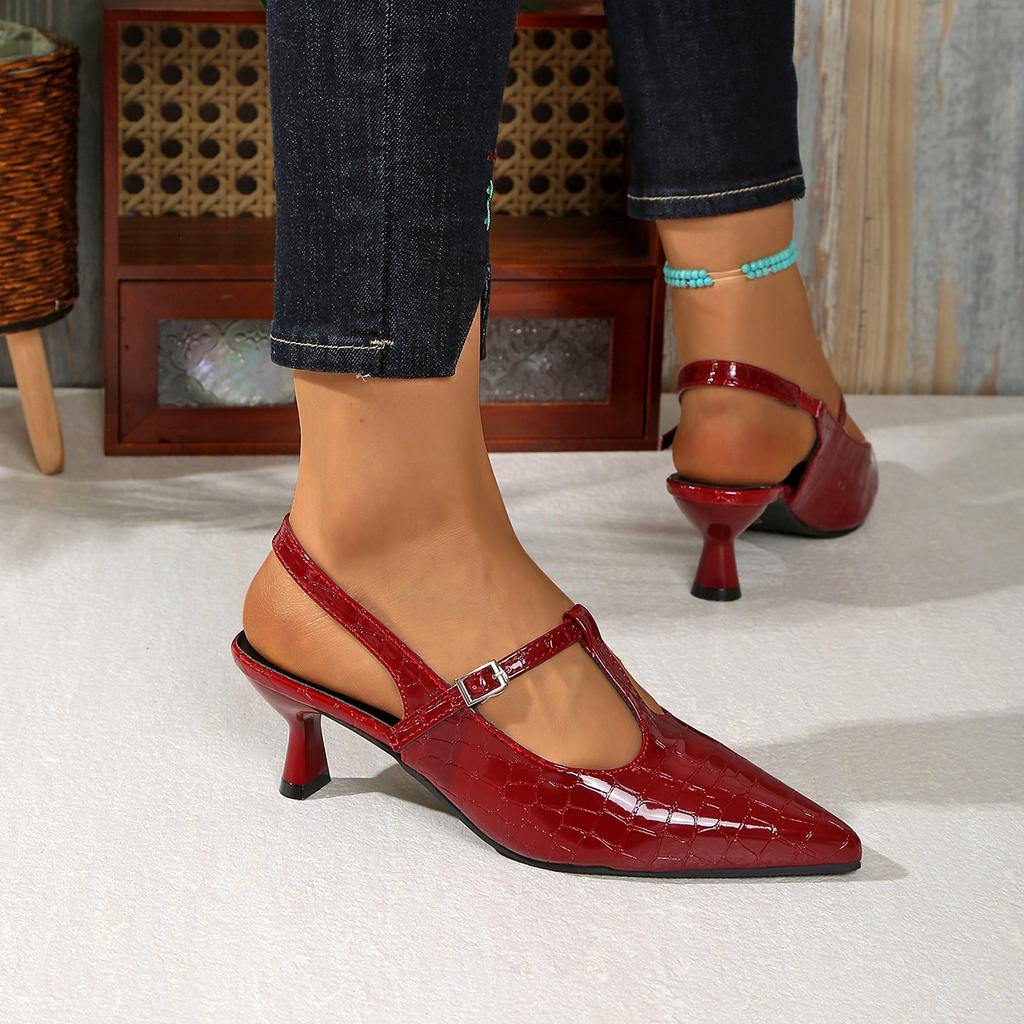 Women Sandals New Style Baotou Type High-heeled Shoes Hollow Sexy Pointy Heels Women Comfortable Casual Wear Fashion Sandals