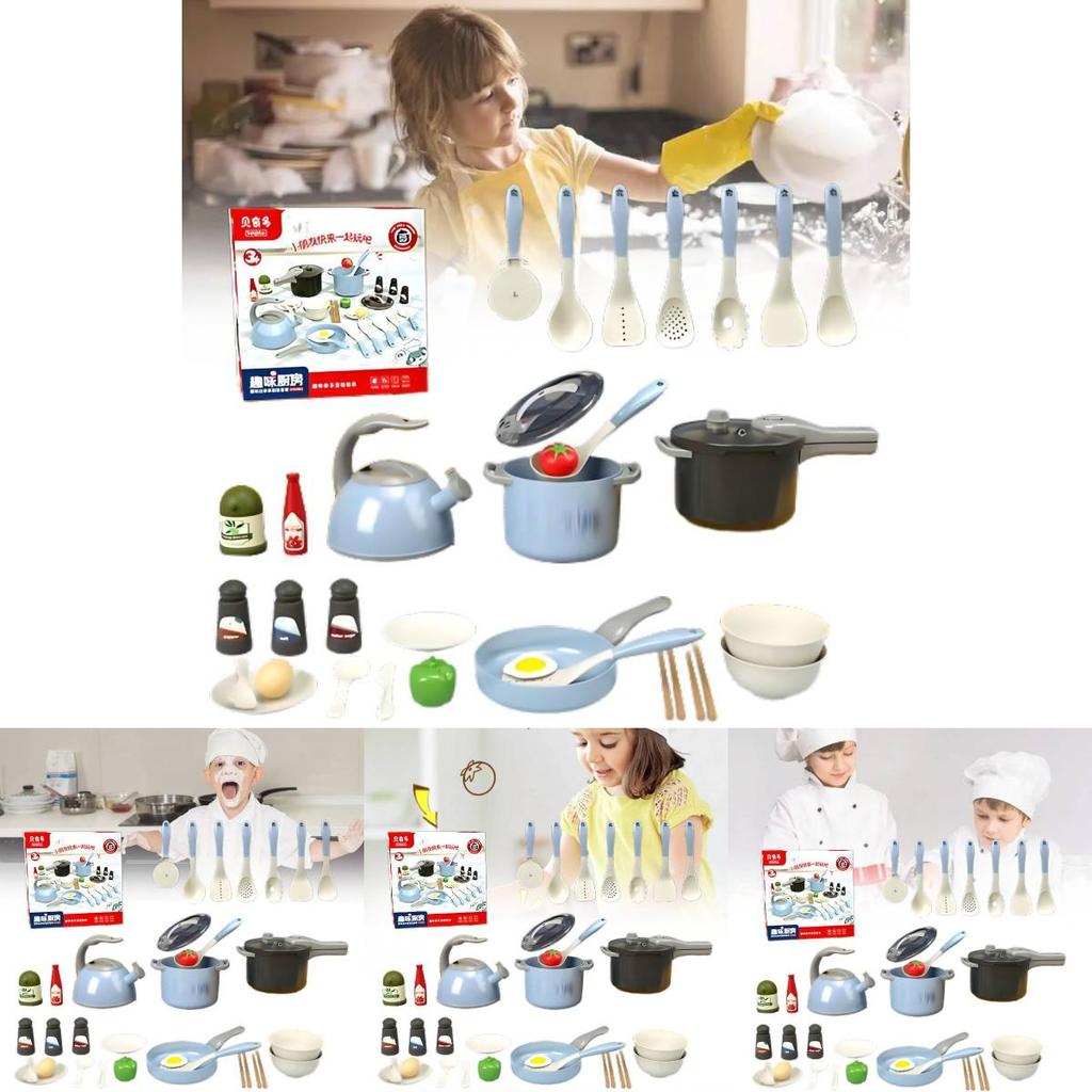 Colorful Kids Kitchen Toy Set With Realistic Cooking Features For Boys And Girls