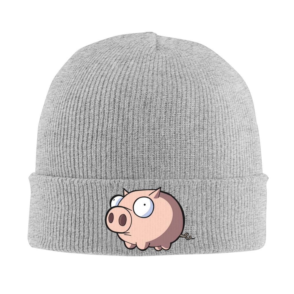 Swollen Pig Print Beanie Vintage Graphic Knit Hat Retro Streetwear Soft Warm for Unisex Unisex Elastic Cap Skullies Beanies Winter