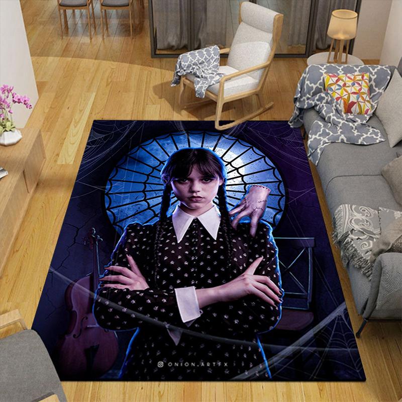 1Pc Gothic Girl Spider Web Rug, Office Carpet Indoor Outdoor Doormat, Non-Slip, Comfortable, Living, Christmas Halloween,  Xmas Gift L1473