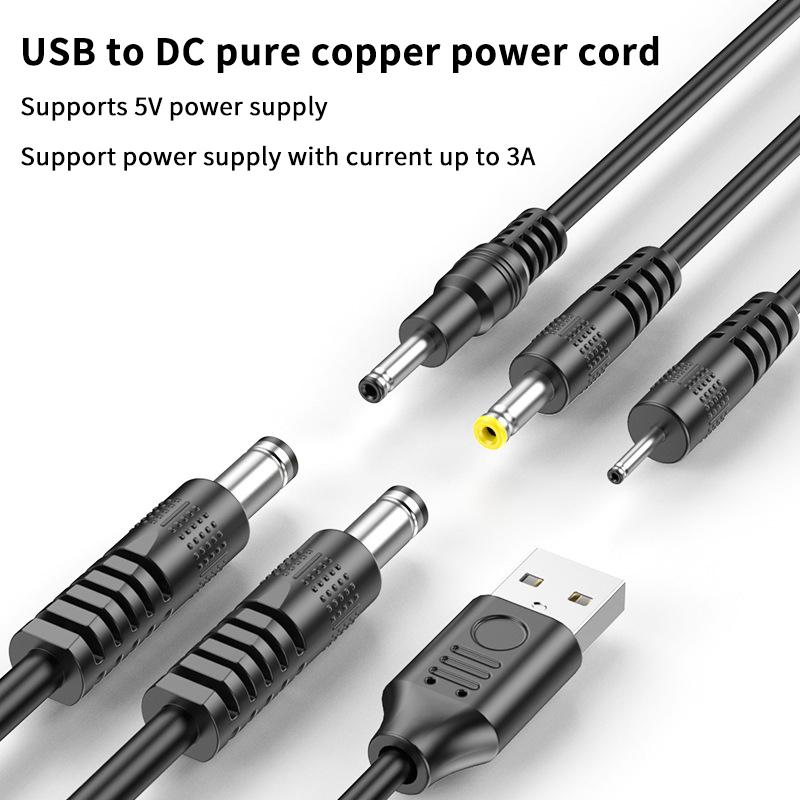 1 Pezzo Connettore Adattatore Spina AC Maschio USB a Jack DC 5.5X2.1mm 5.5X2.5mm Cavo di Alimentazione Convertitore Interfaccia Caricabatterie