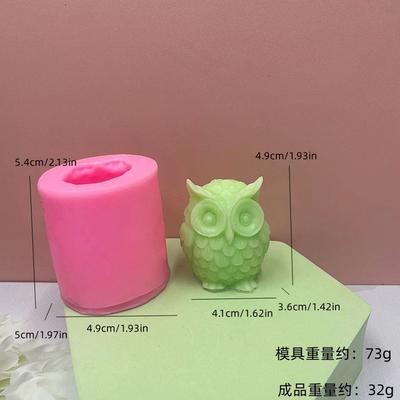 Moule à Bougie en Silicone Forme Hibou Hauteur 5cm Flexible Anti-adhésif Réutilisable Moule en Silicone pour Fabrication de Bougies Artisanales