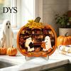 Durable Halloween Decorations Door Sign, Glowing Ghost Hanging Decor, Wooden LED Window Cool Patterned Ornaments Ornament for Party, Spooky