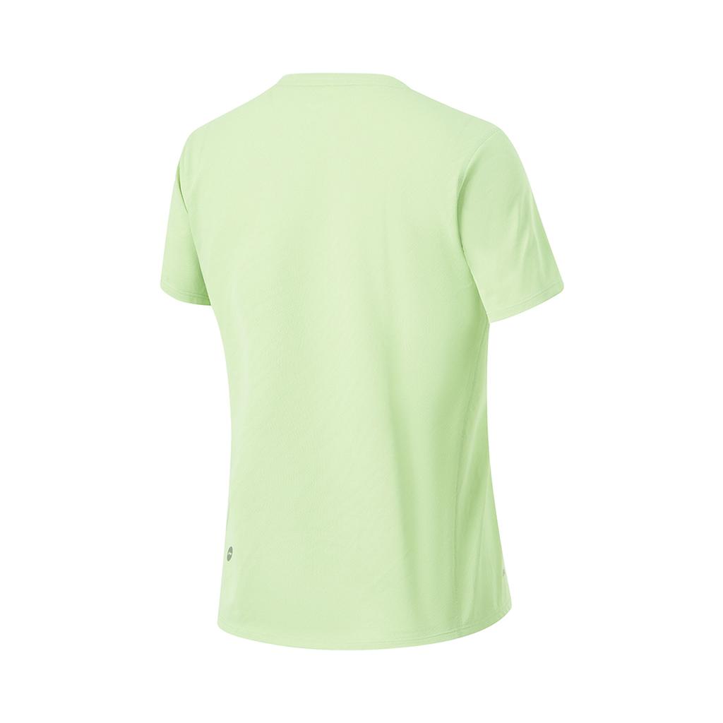 Li-Ning Breathable Round Neck Pullover Sports Short Sleeve T-Shirt Women Tops Laurel-Green ATSU060-6