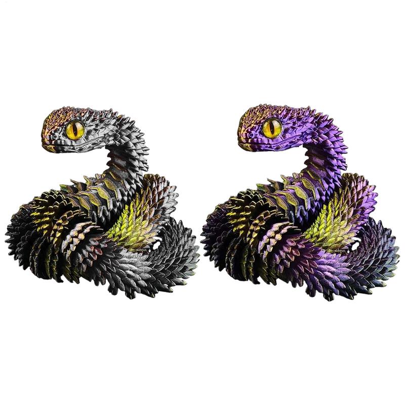 30CM 3D Printed Articulated Snake Bendable Rotatable Joint Snake Model Figurine Home Office Desktop Crafts Ornament Kids Toys