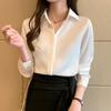 Fashion Blouses Shirts Long Sleeve Turn Down Collar Office Lady White Chiffon Shirt Women Tops J752