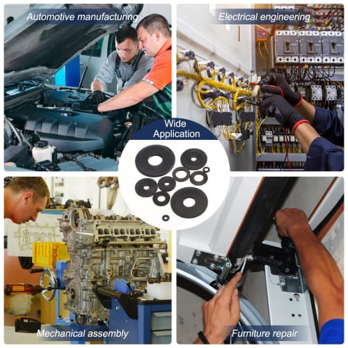 uxcell M4 Washers, 120pcs Nylon Flat Washers, 4mm Inner Diameter, 10mm Outer Diameter, 1mm Thick, Insulated for Shower Hoses, Faucet Pipes, and Glass