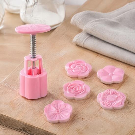 Diy Dessert Making Kit Dual-Head Pastry Mold, 2-in-1 DIY Baking Press Tool for Mooncake Kitchen Supplies Holidays Cookie Cake, Detachable