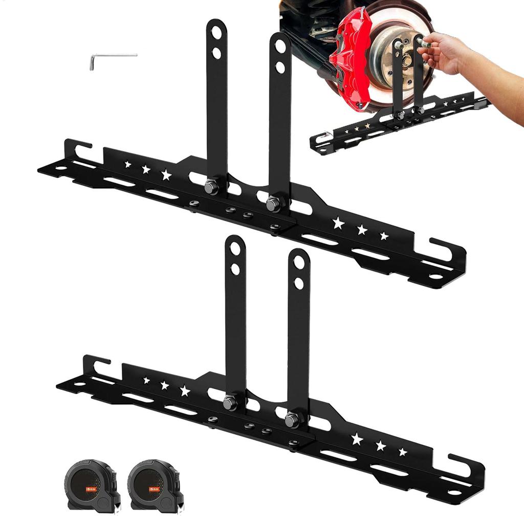 2pcs Car Wheel Alignment Tool With 2 Measuring Tapes Adjustable Auto Wheel Leveling Aligner Heavy Duty Wheel Balancing Plates