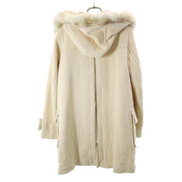 sacai luck Made in Japan Wool Blend Duffel coat 1 Ivory Real fur hood Women Used