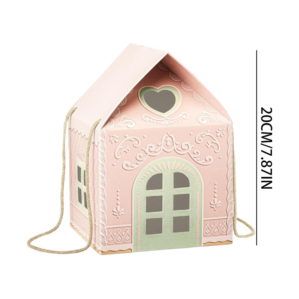 Christmas Cottage Gift Box 3D Pop-up Christmas House Paper Snack Container Holiday Candy Wrapping Box For Chocolate Fruits
