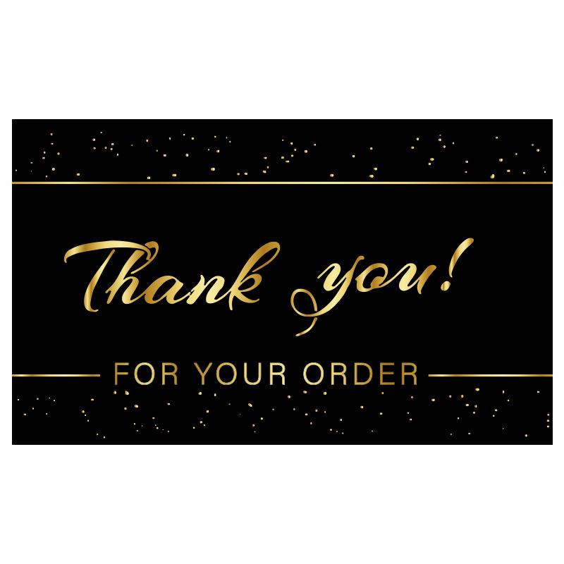 

50-Pack Black Gradient Thank You for Your Order Small Business Postcards 9x5.4 cm (50 pcs/pack)