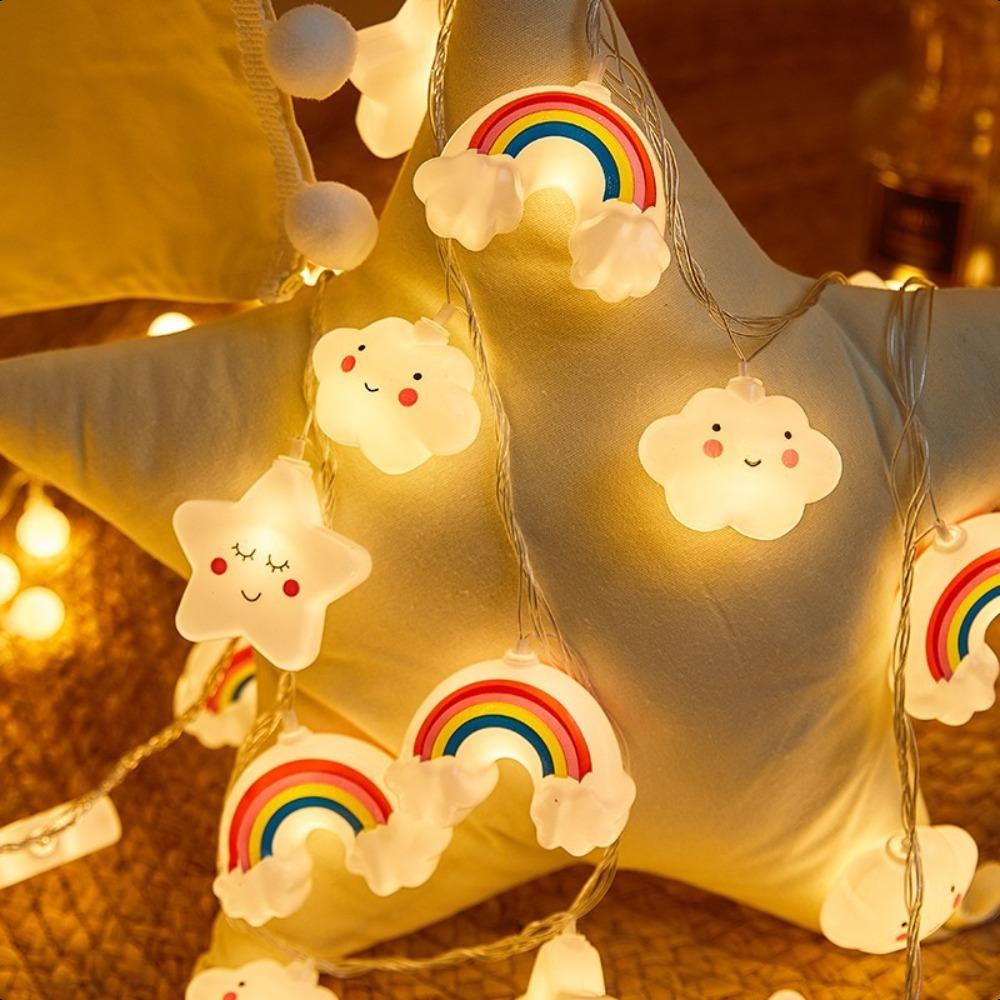 LED Colorful Stars Small Rainbow Cloud Decorative Lights Tent Hanging Lights Atmosphere Lights Decorative Lights Hanging Ornaments
