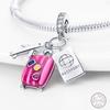 Hot 100 copper Travel Tourism Pink Sparkling Zirconia Charm Bead Charms 3mm Do It Yourself Holiday Exquisite Jewellery Gift Making