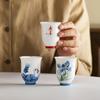Chinese Style Hand-painted Porcelain High Footed Tea Cup, Home Kung Fu Tea Cup, Fragrance Cup, Gathering Fragrance Cup, Host Cup