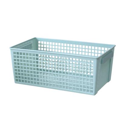 Desktop Storage Basket Rectangular Large Capacity Hollow Out Ventilated Plastic Organizer Bin for