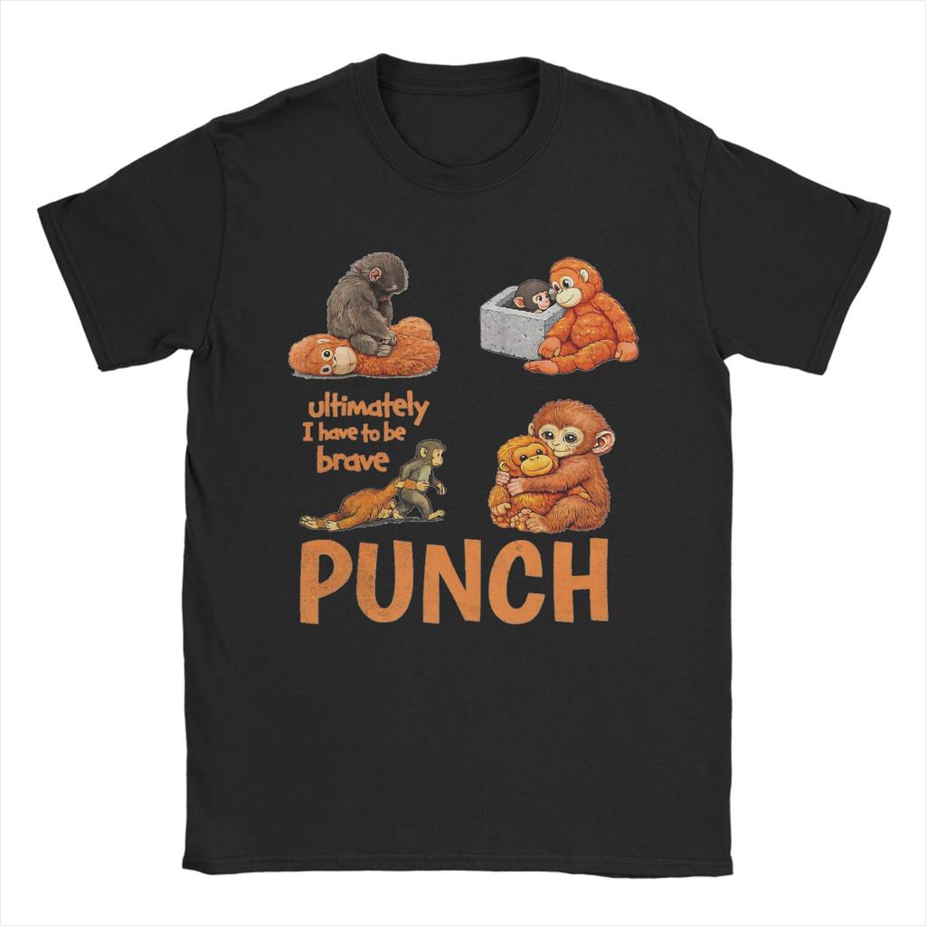 Unisex Womens TShirts Punch Monkey Comic Style Art Novelty Cotton Tee Shirt Short Sleeve T Shirt O Neck Clothing Original
