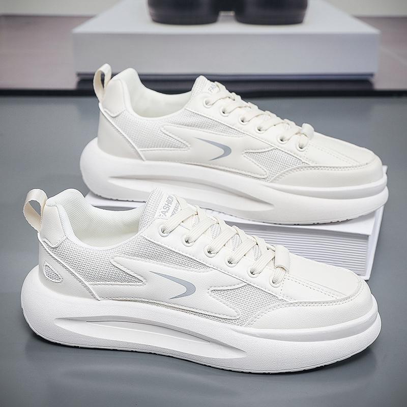 Stylish 2025 New Mens Casual Sneakers with Breathable Mesh for Spring Summer Comfortable Dad Shoes White Platform
