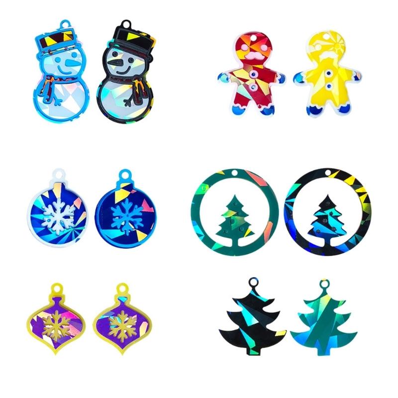 Christmas Silicone Molds DIY Handmade Crafts Holographic Resin Molds DIY Keyring Earring Pendant Making Tool Durable