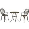Three-Piece Elegant Aluminium Garden Set - Bronze Tone
