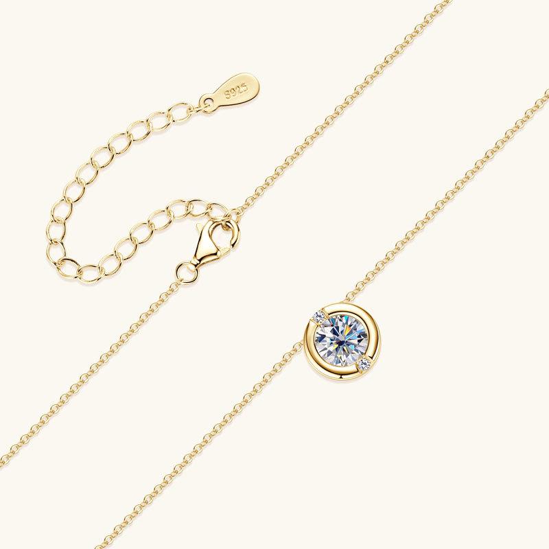 Silvere Glam 2025 New S925 Sterling Silver Necklace, Moissanite Pendant, French Bubble Necklace, D-color Moissanite Collarbone Chain