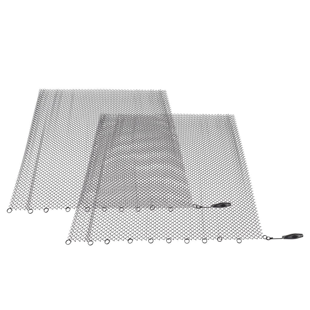 Fireplace Mesh Screen Curtain 2 Wide Panels Hanging Replacement Screens for Home Wood Burning