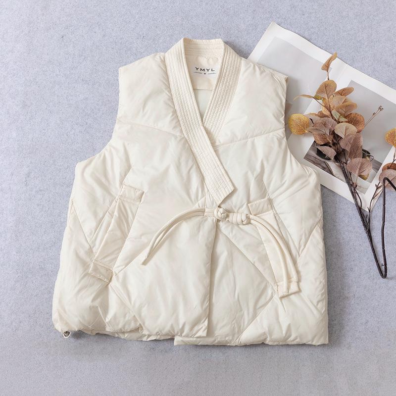 Women's Artistic Retro Frog Button Cotton Vest - Autumn/Winter 2026 Slimming, Stylish, Versatile, Loose Fit
