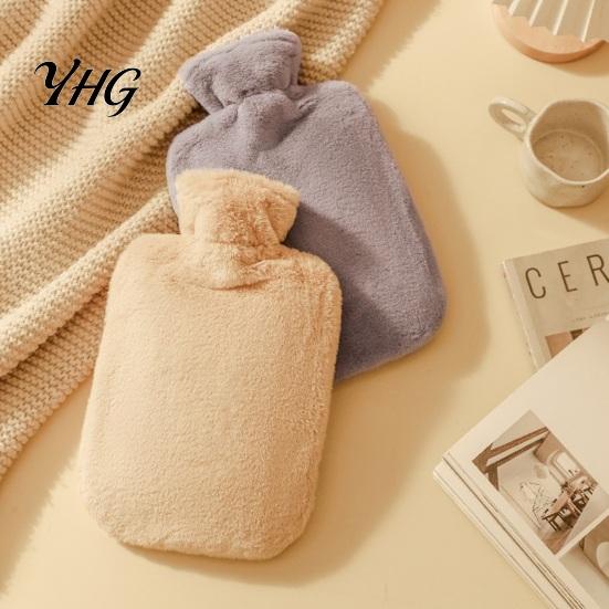 Winter Hot Water Bag PVC Bottle with Plush Cover, 1000/2000ML Leakproof Bag, Washable Cover Cold Compress Pouch for Shoulder, Back, Hand, Legs, Period