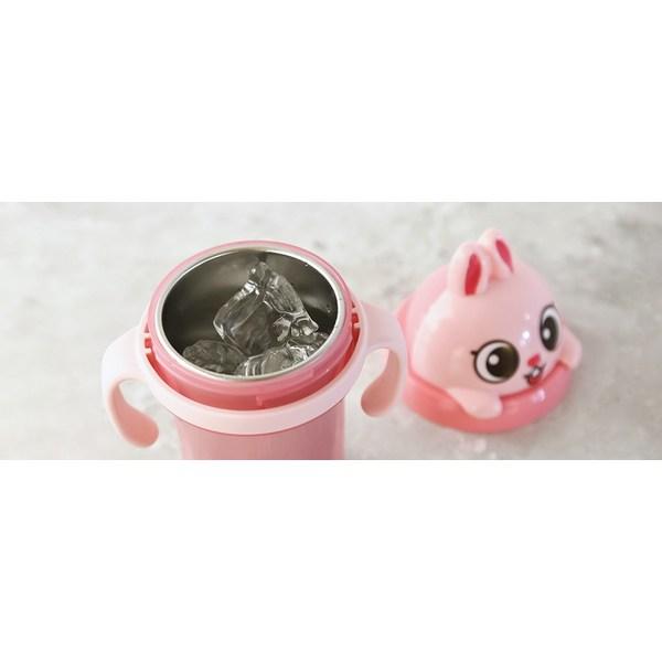 Edison Friends Spill-proof Double Stainless Steel Straw Cup 2 300ml, Rabbit Bunny, 1 Piece