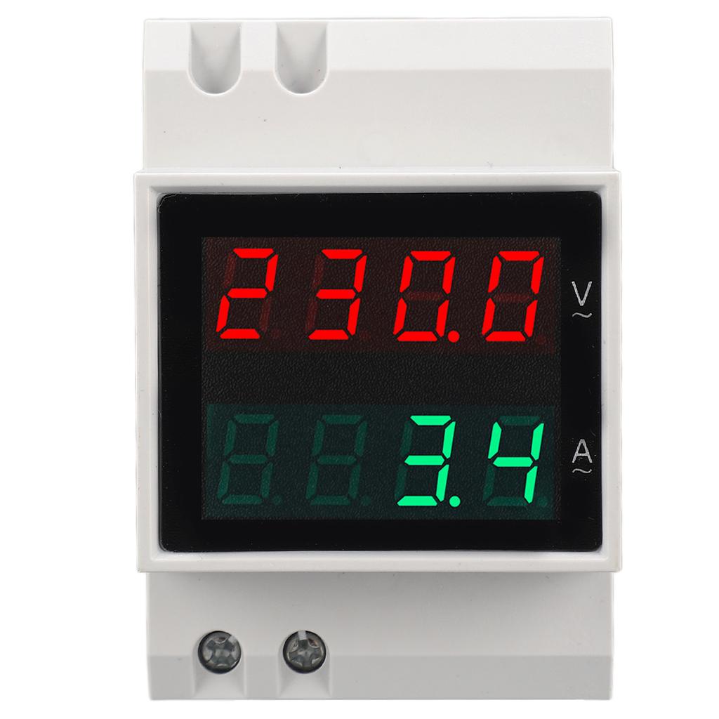 Voltmeter Amperemeter 4-stellige Anzeige DIN-Schienenmontage Einphasen-Spannungs-Strommesser 0,1–99,9 A AC80–300 V