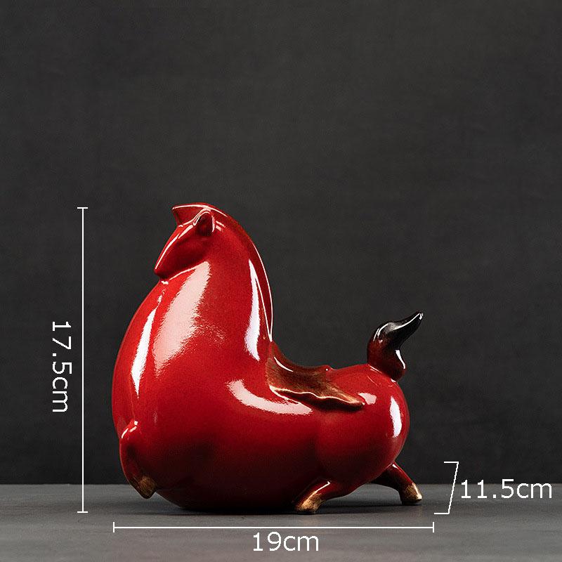 Creative Fat Horse Porcelain Statue Desk Ornaments Horse Ceramic Sculpture Living Room Decoration Crafts Vintage Home Decor
