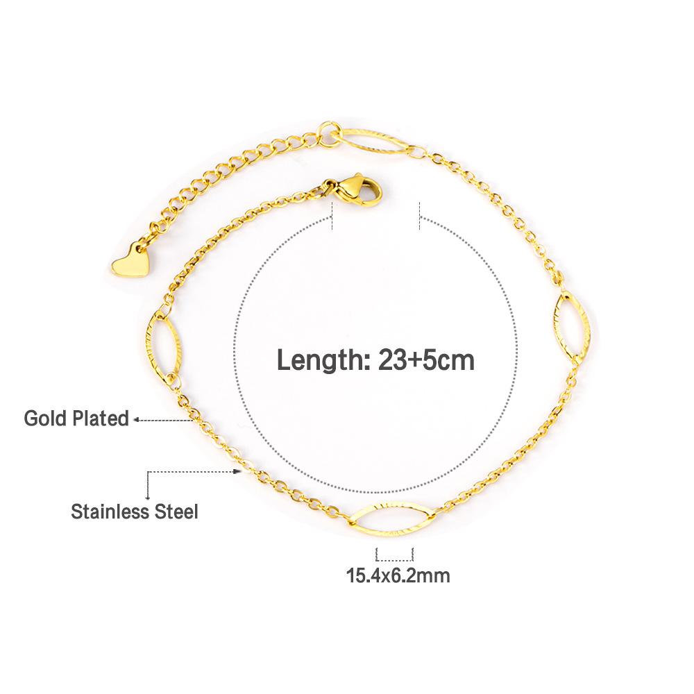 Gold Paperclip Chain Ankle Bracelet Jewelry For Beach Vacation And Summer Holiday