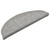 VidaXL Tapis d'escalier 15 pièces 56 x 17 x 3 cm Gris clair Demi-rond 322370